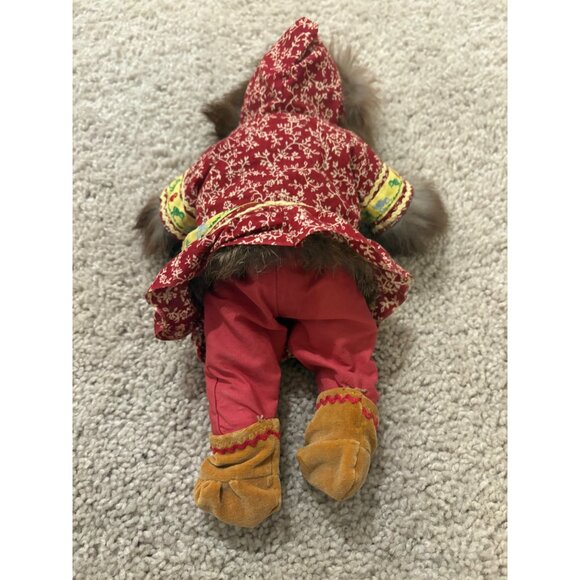 Vintage Arctic-Inspired Porcelain Eskimo Doll Tall Wooden Body‎ Moveable Legs - Picture 7 of 10